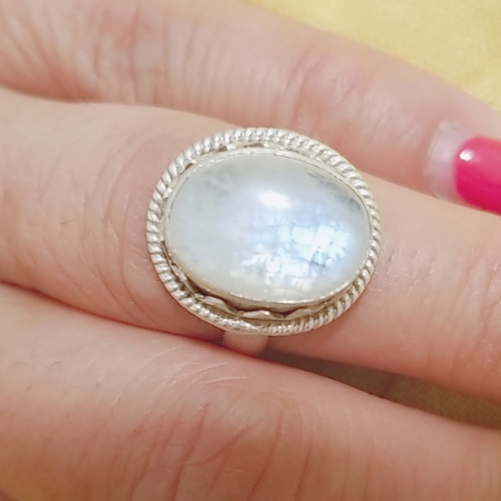 Silver and Moonstone ring.